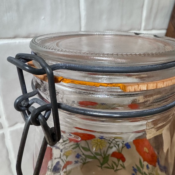 Vintage Arc De France R Carmen Poppy Flowers Lidded Glass Storage Jar - Picture 4 of 7